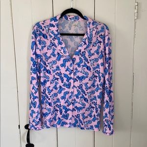 Lilly Pulitzer pajama set Zanzibar blue ruff night